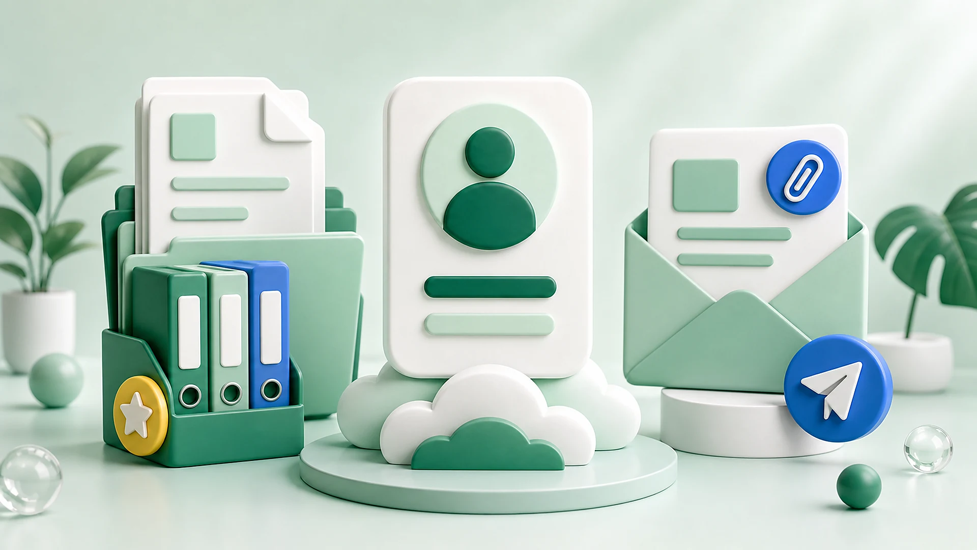 Documenti, file nel cloud e allegati email collegati a una scheda contatto